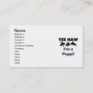 Yee Haw I'm a Poppi T-shirts and Gifts Business Card
