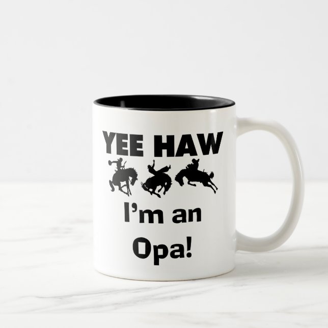 Yee Haw I'm an Opa T-shirts and Gifts Two-Tone Coffee Mug (Right)