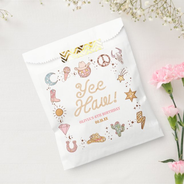 Yee Haw! Western Disco Cowgirl Birthday Party Favour Bag (Sealed)