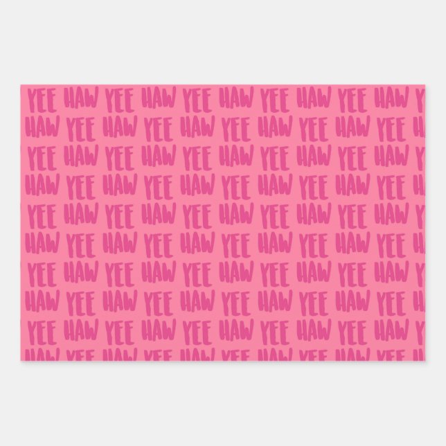 Yee Haw Wrapping Paper, Country Glam Gift Wrap (Front)