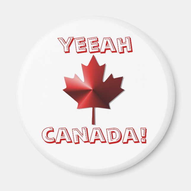 Yeeah Canada Flag Maple Leaf Magnet (Front)
