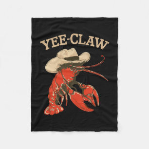 Yeeclaw Western Cowboy Crawfish Boil Summer Seafoo Fleece Blanket