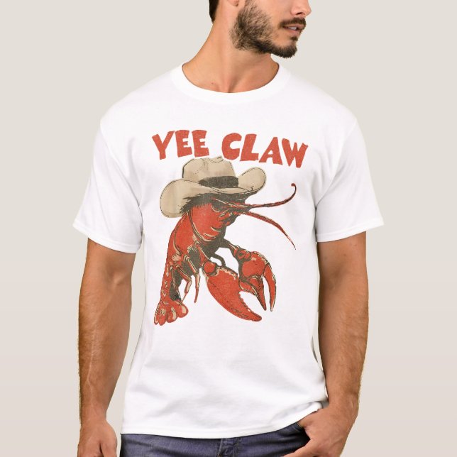 Yeeclaw Western Cowboy Crawfish Boil Summer T-Shirt (Front)