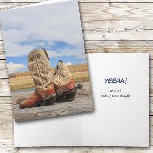 Yeeha ! Carte de célébration de bottes western pou