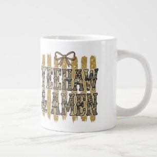 Yeehaw Amen South Western Cowgirl Christian Large Coffee Mug
