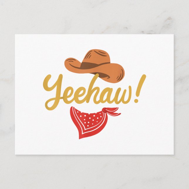 Yeehaw Cowboy Cowgirl Western Country Rodeo Postcard (Front)