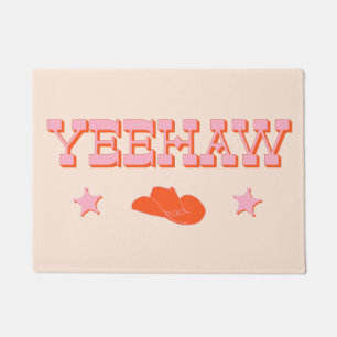 Yeehaw + cowboy or cowgirl hat doormat