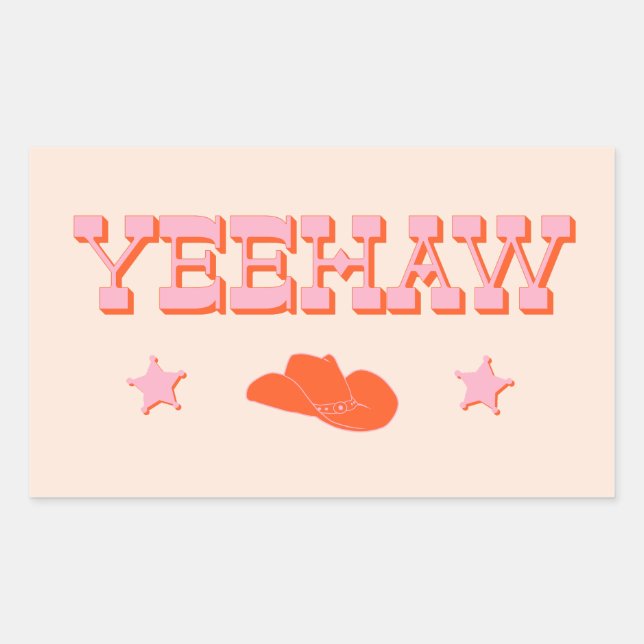 Yeehaw + cowboy or cowgirl hat sticker (Front)