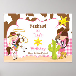 Yeehaw Cowgirl Western Anniversaire Poster girl