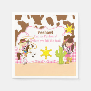 Yeehaw Cowgirl Western Birthday Party Napkin