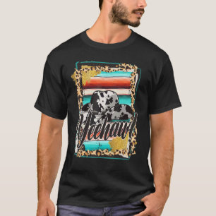 YEEHAW Leopard Cow Pattern Print Serape Rodeo 1 T-Shirt