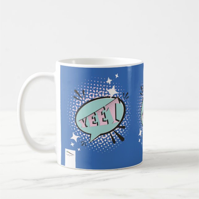 YEET Comic Speech Bubble Funny Meme Dark Blue Coffee Mug (Left)