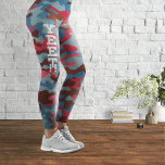 Yeet Cyan and Magenta Camouflage Leggings<br><div class="desc">An elegant,  unusual,  textured camouflage pattern with cyan and magenta as dominant colours. Logo design by Piotr Kowalczyk © First published: 05.01.2023.</div>