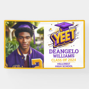 Yeet Purple Gold Photo Graduation 2026 Banner