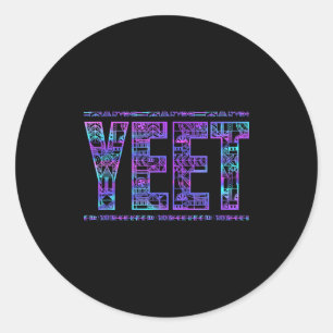Yeet Tribal Vintage Funny Saying Meme Slang Women  Classic Round Sticker