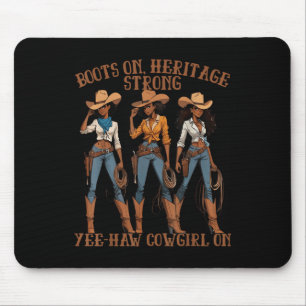 Yehaw Cowgirl On African American Black Cowgirl We Mouse Pad