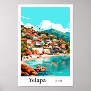 Yelapa Jalisco Mexico Travel Vintage Illustration Poster