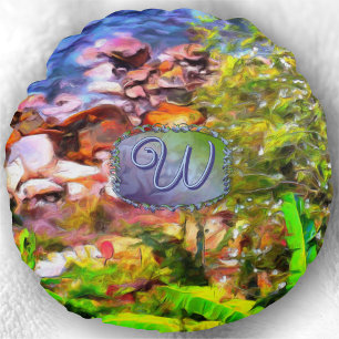 Yelapa Scenic Path View 0819 Round Pillow