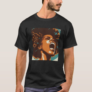 Yelling African American Woman Afro Black Pride & T-Shirt