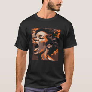 Yelling African American Woman Afro Black Pride & T-Shirt