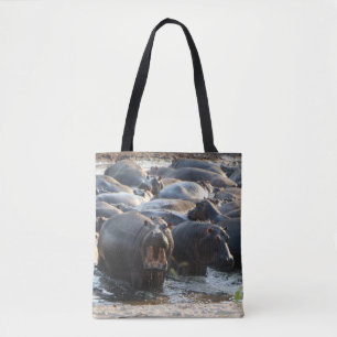 Yelling Hippo Tote Bag