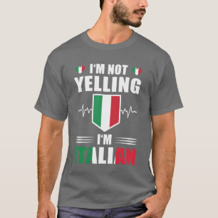 Yelling Italian Heartbeat Italian Flag retro T-Shirt