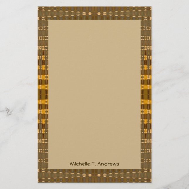 yelllow gold brown stationery (Front)
