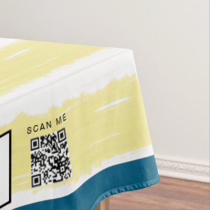 Yelllow Watercolor Blue Craft Show 60 x 84 Tablecloth