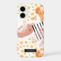Yello and Orange Abstract Pattern Monogram