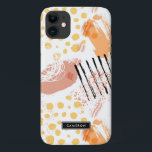 Yello and Orange Abstract Pattern Monogram Case-Mate iPhone Case<br><div class="desc">Customizable abstract iPhone case featuring black,  yellow,  and orange mix pattern. Personalize by adding names or monogram. This contemporary phone case will be perfect as a personalized gift.</div>