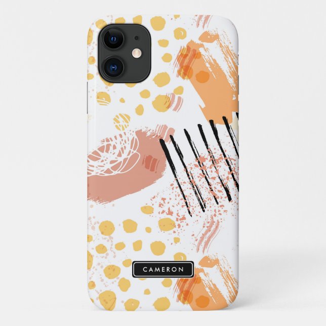 Yello and Orange Abstract Pattern Monogram Case-Mate iPhone Case (Back)