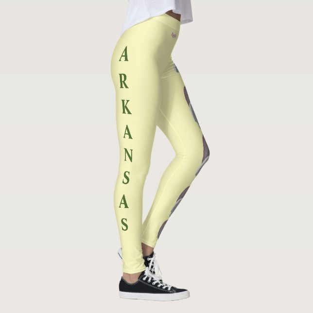 Yello Arkansas State Flower Apple Blossom Leggings (Right)