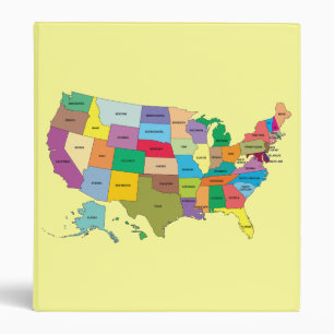 Yello Binder with United States Map