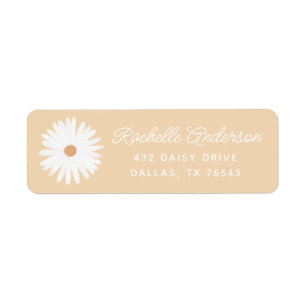Yello Boho Daisy Floral Baby Shower Return Address