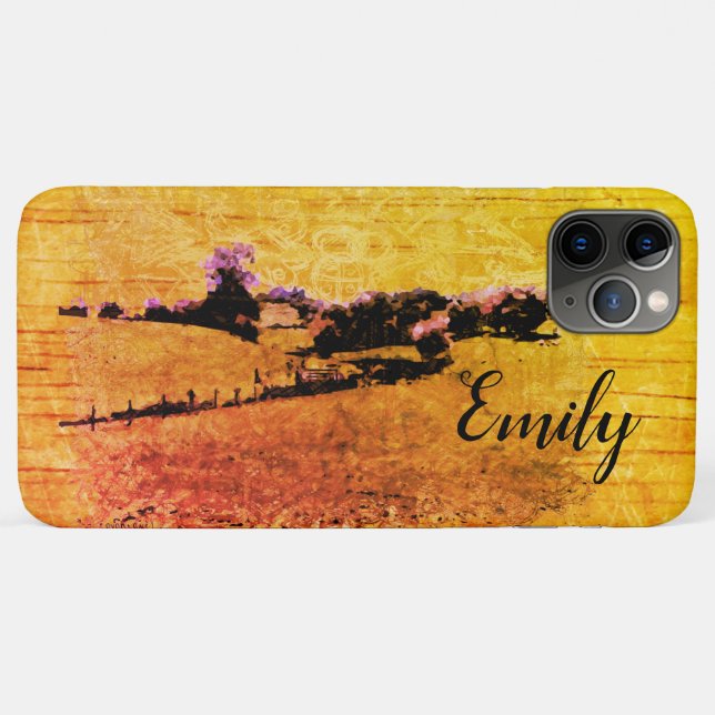 Yello Countryside Doodle & your name Case-Mate iPhone Case (Back (Horizontal))