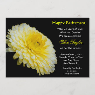 Yello et invitation florale de partie de retraite
