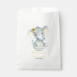 Yello Gray Elephant Favor Bag, Customize your text Favour Bag