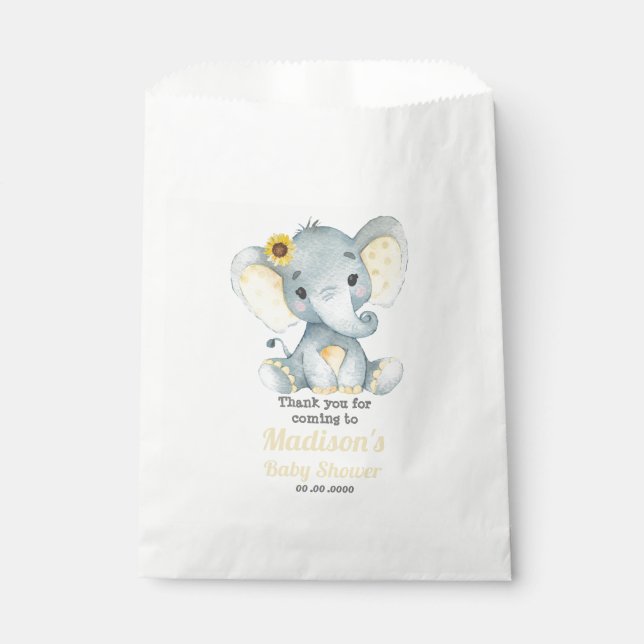 Yello Grey Elephant Favour Bag, Customize your tex Bag (Front)