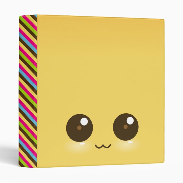 Yello Kawaii font face au classeur (Devant/Côté)