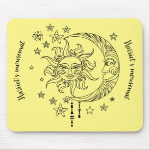 YelloMoon and Stars mousemat - can be personalised Mouse Pad