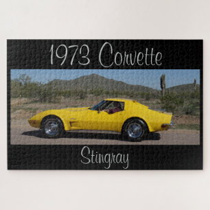 Yellow 1973 Corvette Stingray Designer Jigsaw Puzzle