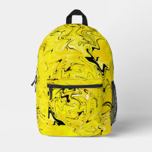 Yellow #1 Swirl Art Printed Backpack