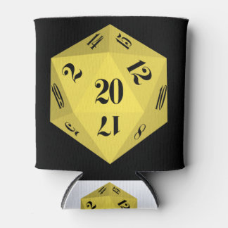 Yellow-20-Sided-Dice Can Cooler