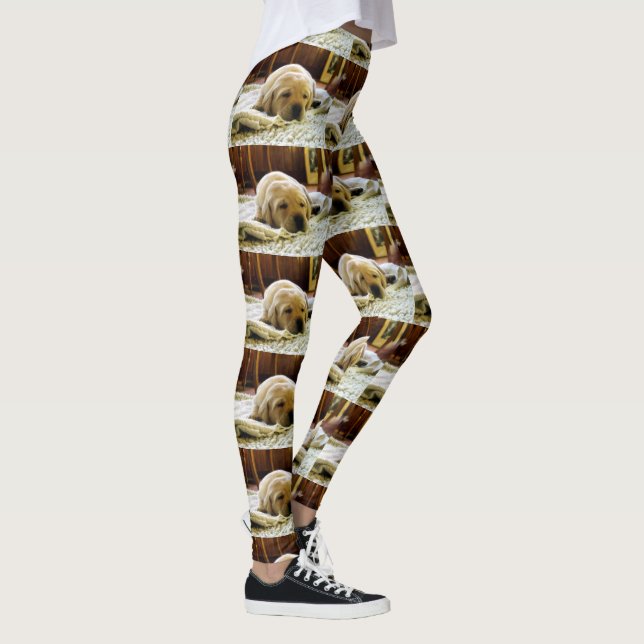 yellow 2 lab puppy leggings (Right)