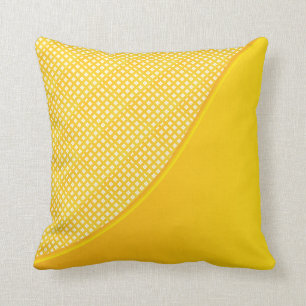 Yellow 2 Sided Dual Pattern Funky and Cute Throw Pillow