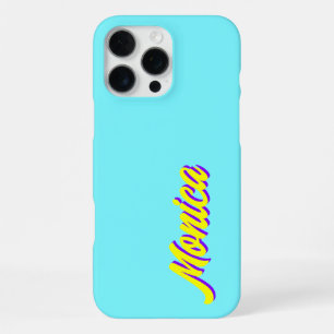 Yellow 3D Indigo Modern Name   Funny Electric Blue iPhone 16 Pro Max Case