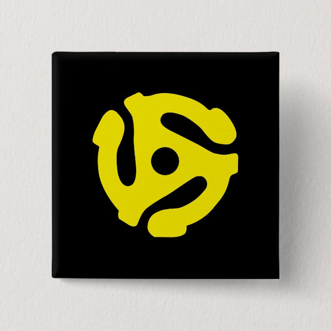 Yellow 45 spacer graphic 2 inch square button (Front)