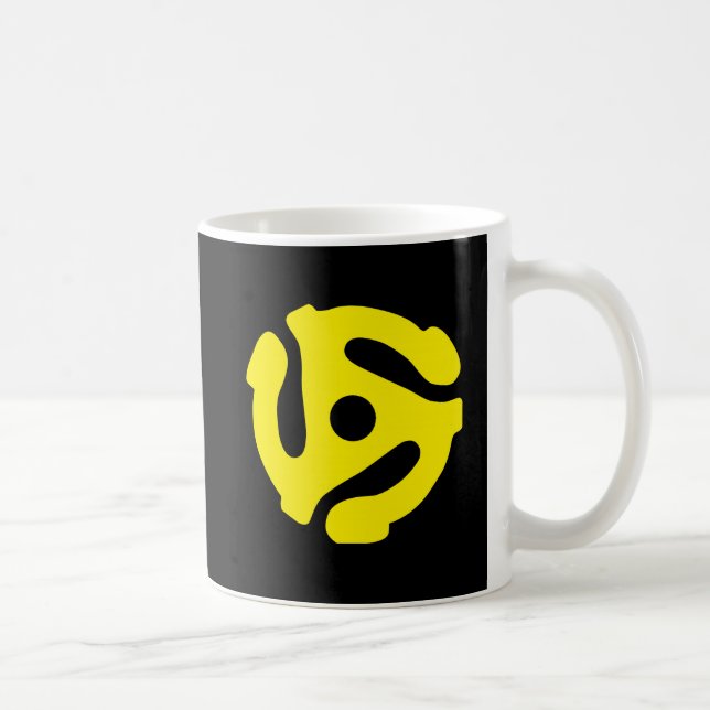 Yellow 45 spacer graphic coffee mug (Right)