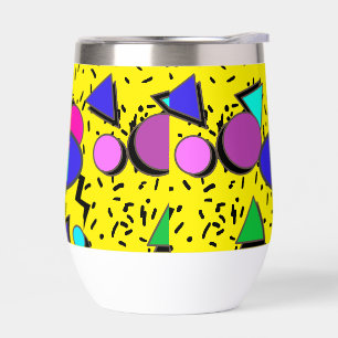 Yellow 80s Memphis Abstract Style Retro Monogram