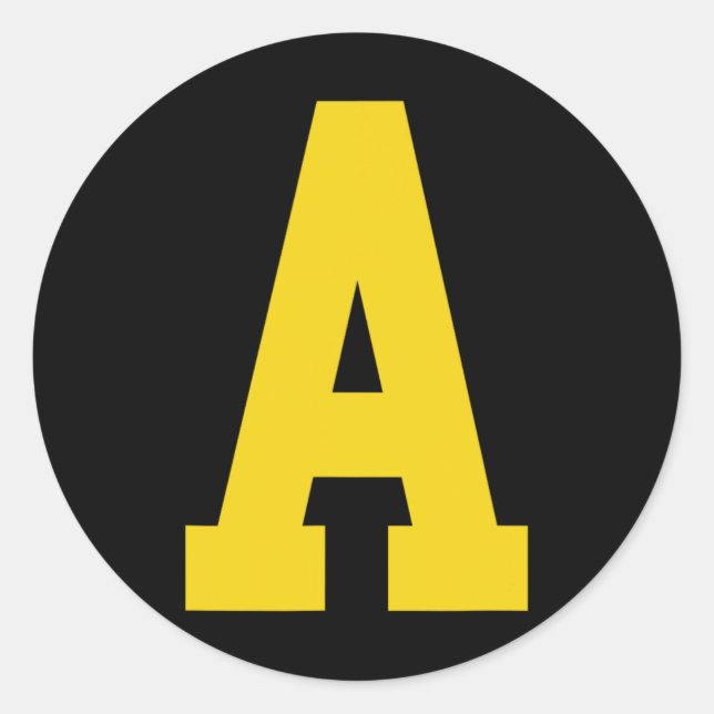 Yellow a' On Red For Alvin Costume Halloween And F Classic Round Sticker (Front)